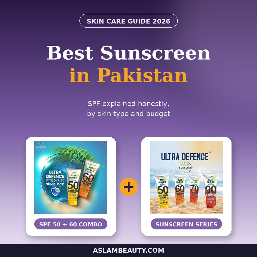 Best sunscreen in Pakistan guide with SPF 50 and 60 sunblock combo - Aslam Beauty