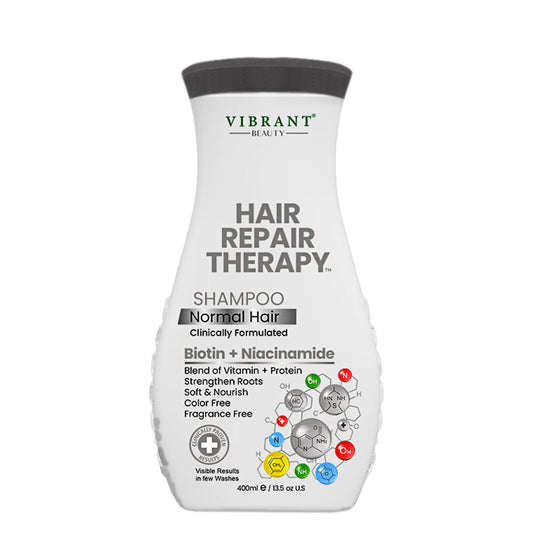 Vibrant Beauty Hair Repair Therapy shampoo bottle on a white background