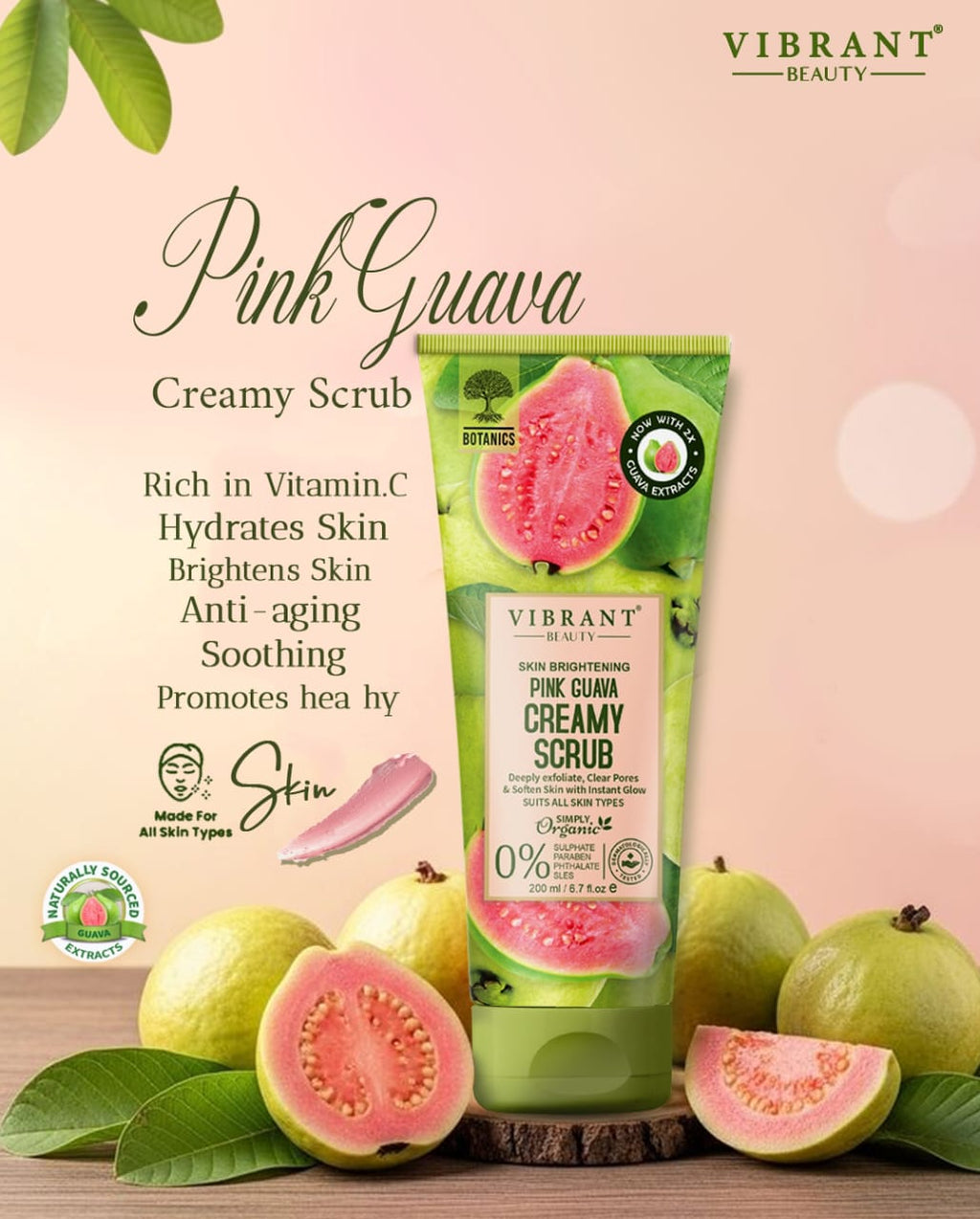 Vibrant Beauty Pink Guava Creamy Scrub – Aslam Beauty