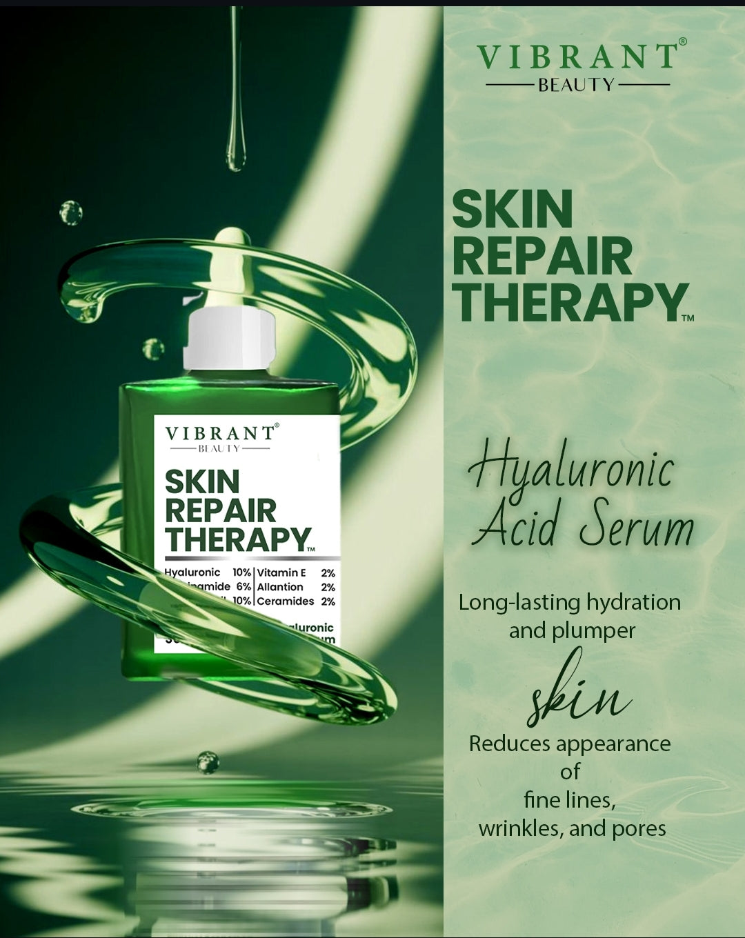 Vibrant Beauty Skin Repair Therapy Hyaluronic Acid Serum – Aslam Beauty