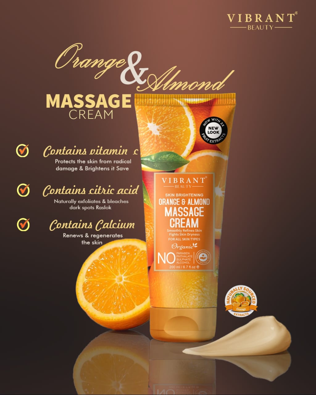 Vibrant Beauty Orange & Almond Massage Cream – Aslam Beauty
