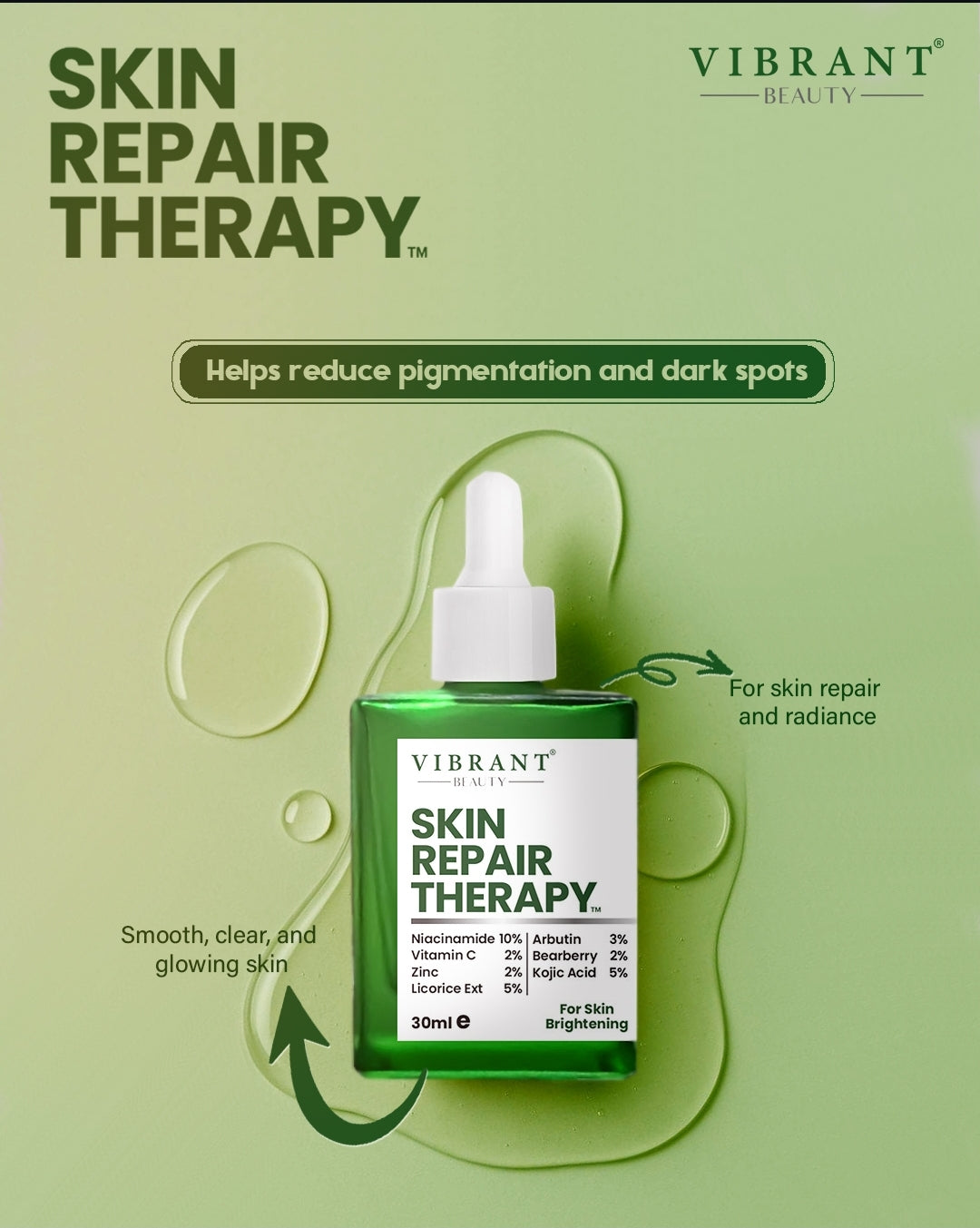 Vibrant Beauty Skin Repair Therapy Skin Brightening Serum – Aslam Beauty