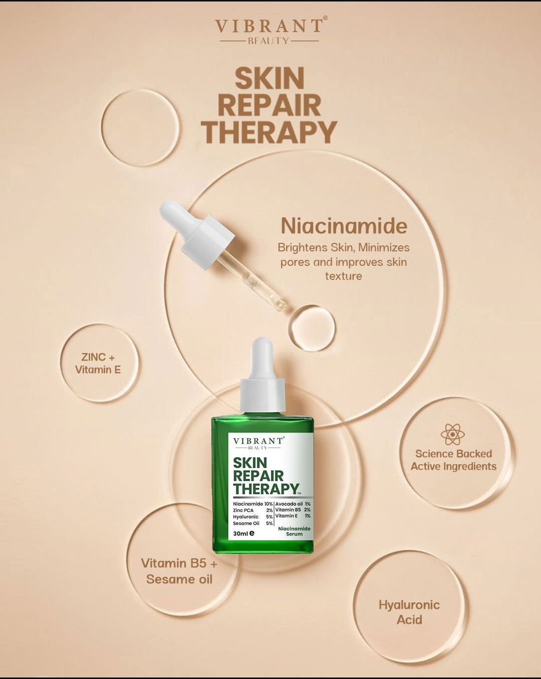 Vibrant Beauty Skin Repair Therapy Niacinamide Serum (30ml) – Aslam Beauty