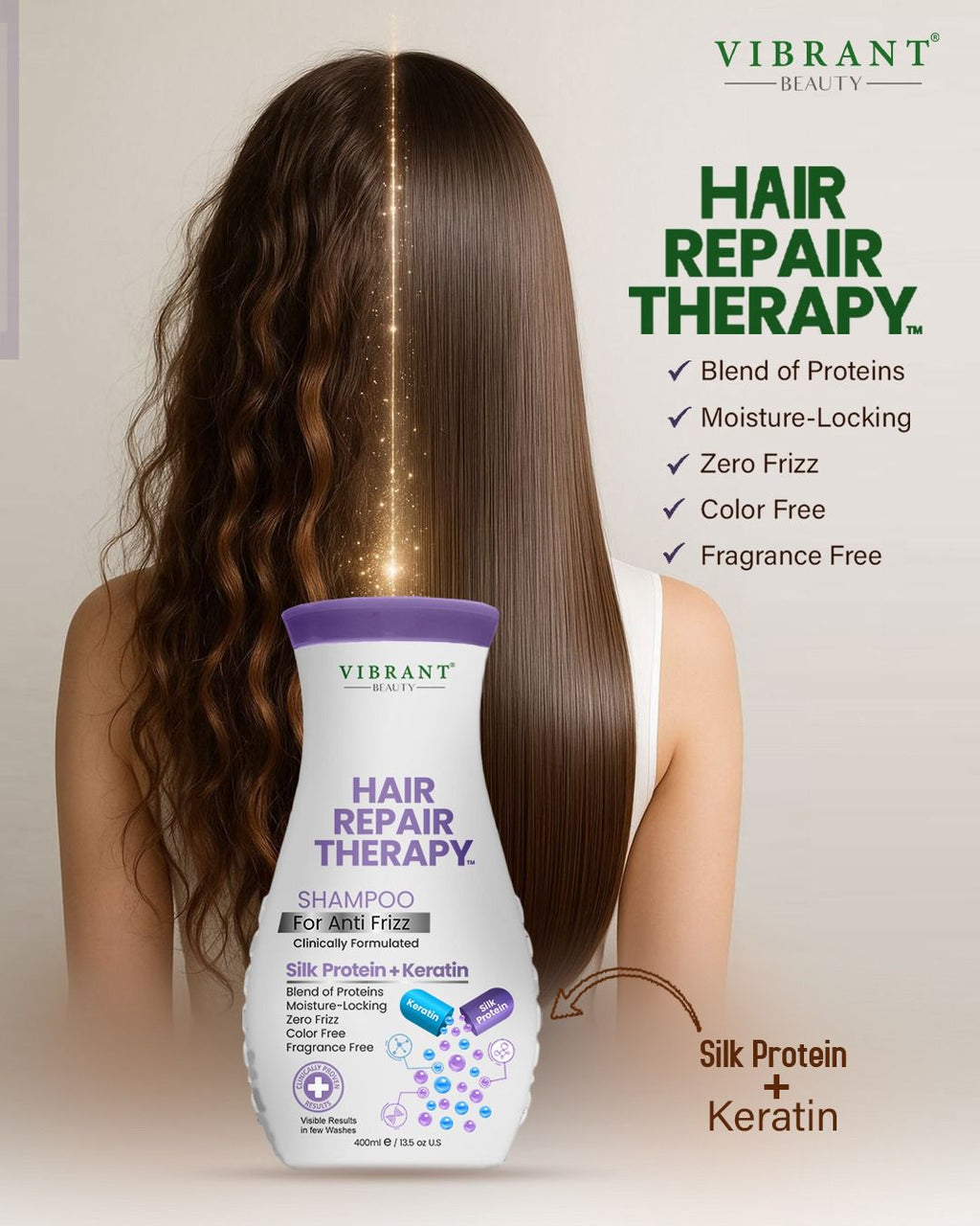 Vibrant Beauty Hair Repair Therapy Shampoo for Anti-Frizz – Aslam Beauty