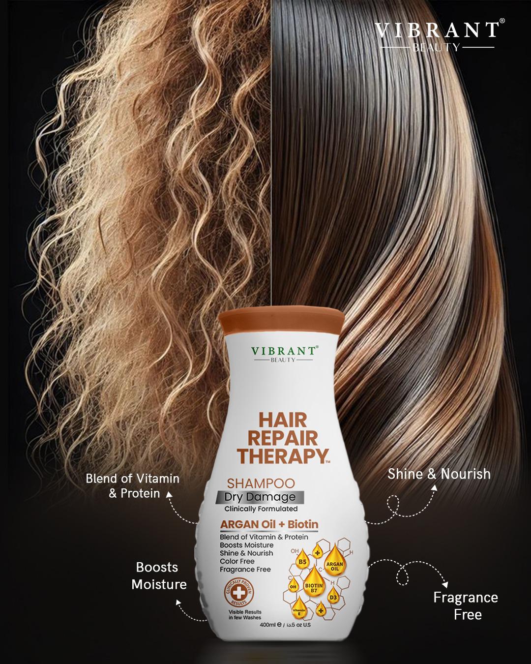 Vibrant Beauty Hair Repair Therapy Shampoo – Dry Damage (Argan Oil + Biotin) – Aslam Beauty
