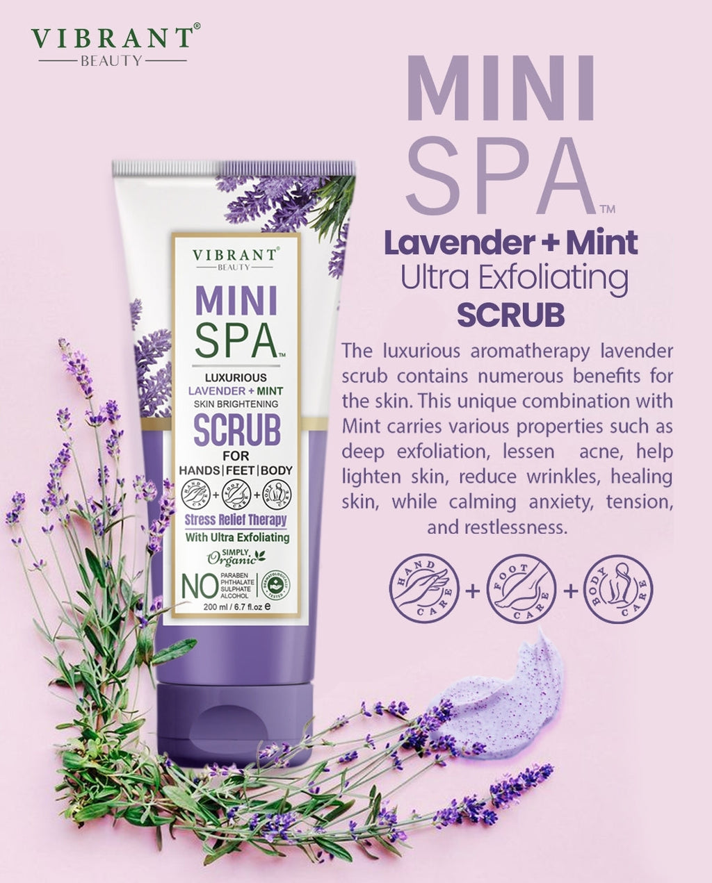 Vibrant Beauty Stress Relief Therapy Lavender & Mint Face Scrub – Aslam Beauty
