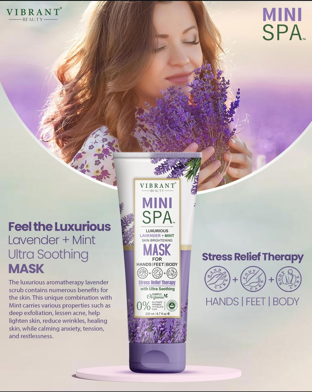 Vibrant Beauty Stress Relief Therapy Lavender & Mint Face Mask – Aslam Beauty