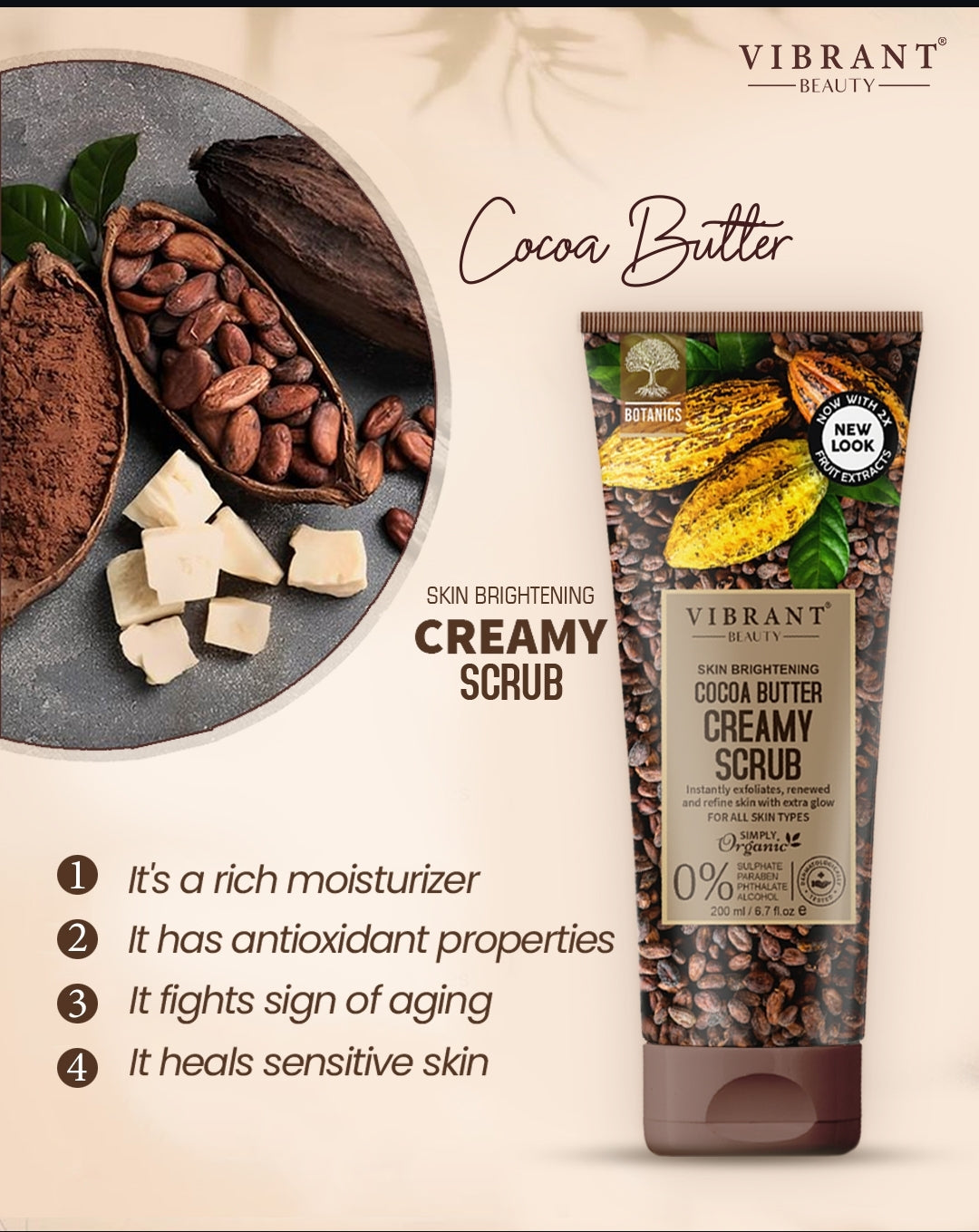 Vibrant Beauty Cocoa Butter Creamy Scrub – Aslam Beauty