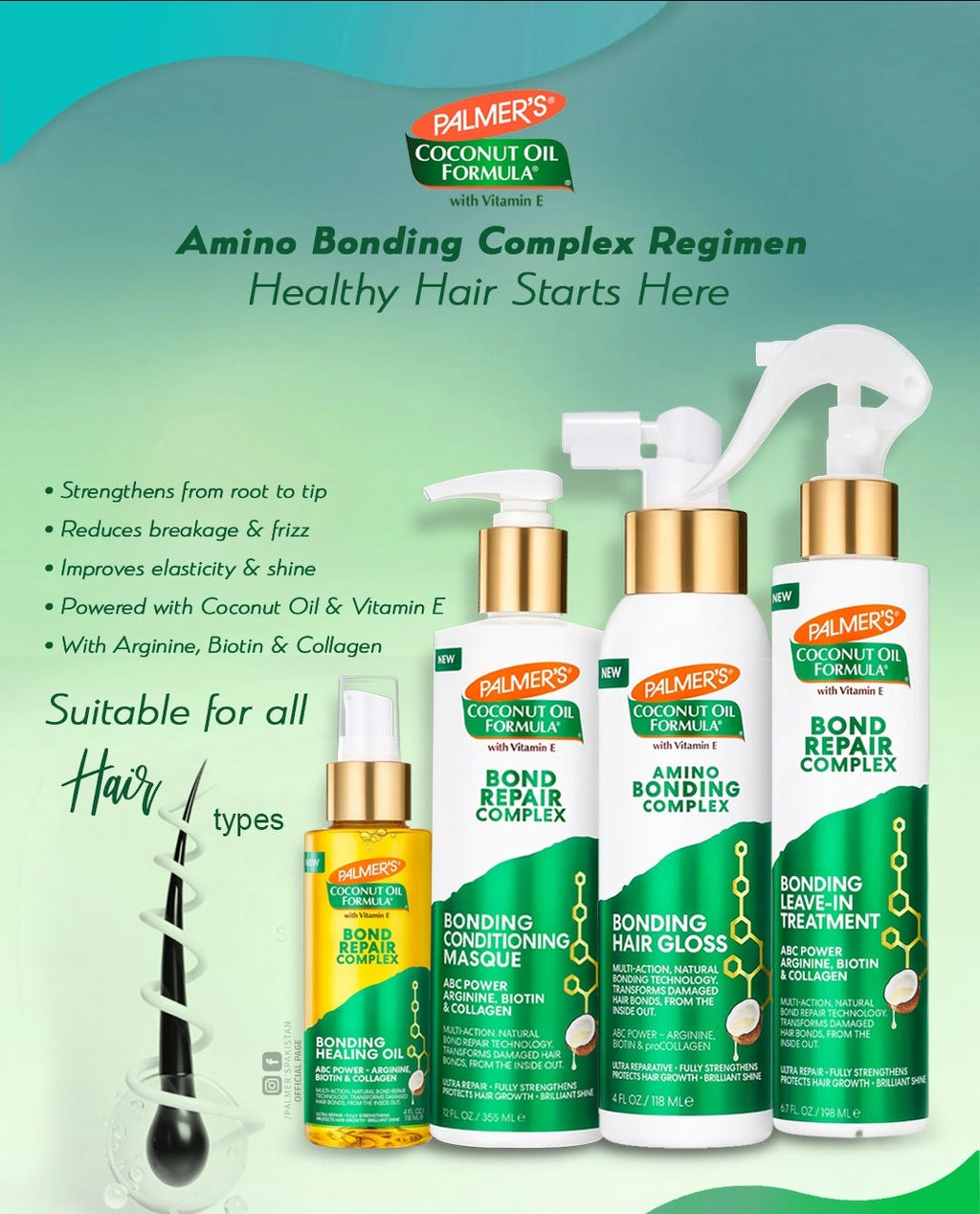 Palmer’s Coconut Oil Amino Bonding Complex Hair Care – Aslam Beauty