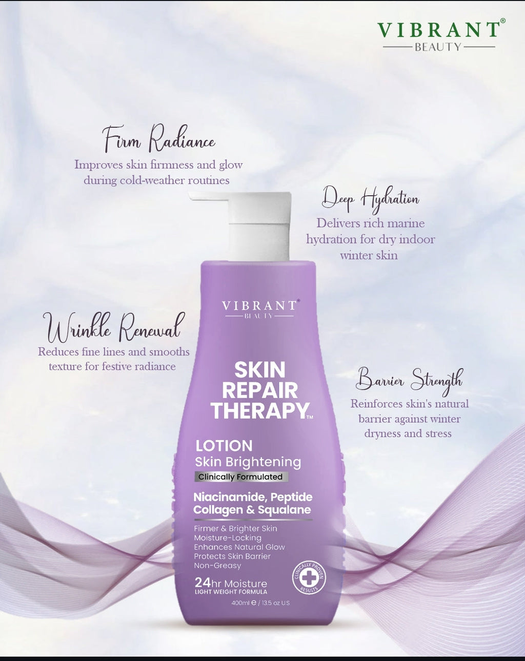 Vibrant Beauty Skin Repair Therapy Skin Brightening Lotion – 400ml – Aslam Beauty