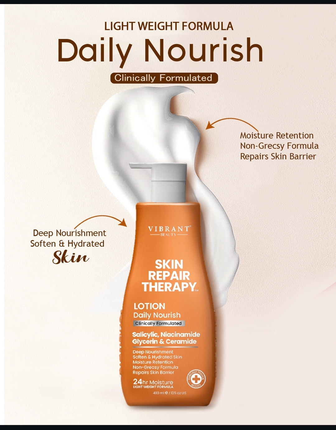 Vibrant Beauty Skin Repair Therapy Daily Nourish Lotion – 200ml – Aslam Beauty