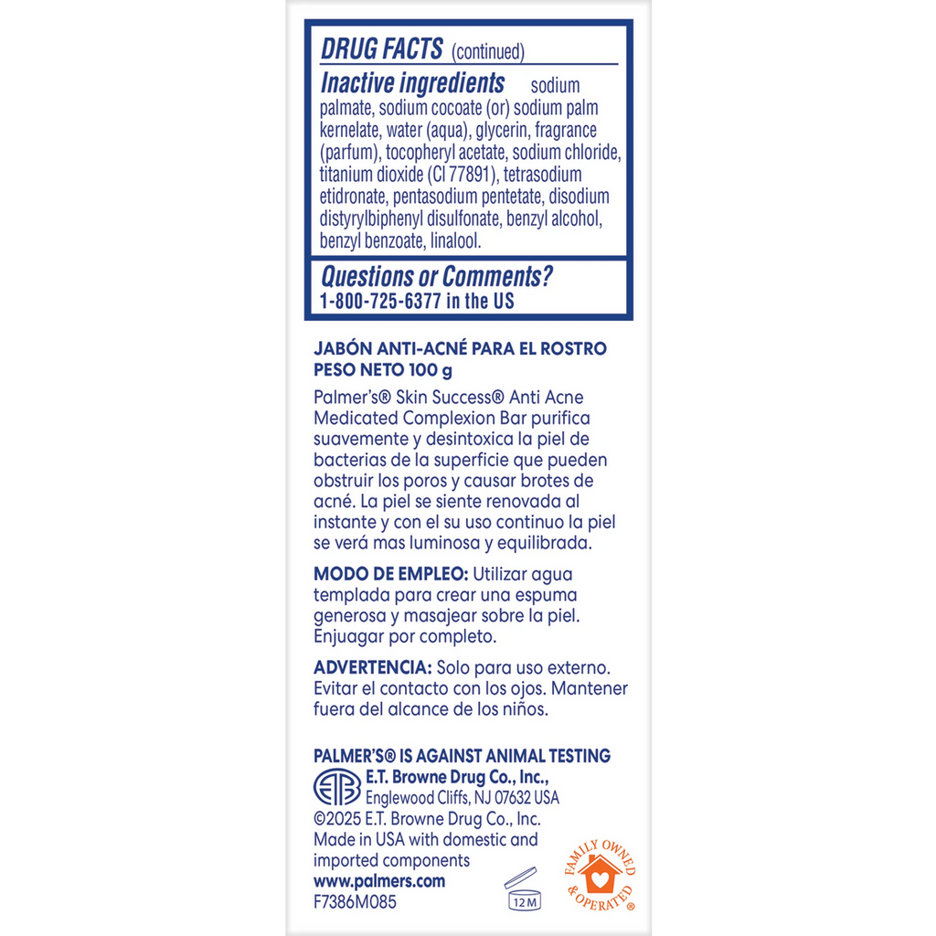 Palmer's Skin Success Anti-Acne Medicated Complexion Bar – Aslam Beauty