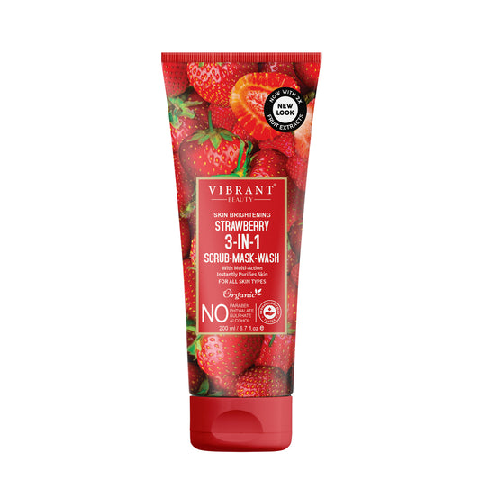 Vibrant Beauty Strawberry 3in1 Scrub-Mask-Wash Perfect For All Skin Types 200ml