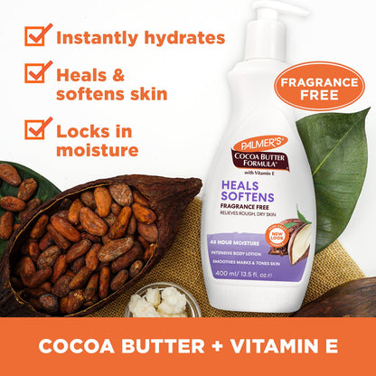 Palmer's Cocoa Butter Heals and Softens Fragrance Free Body Lotion For Sensitive Skin