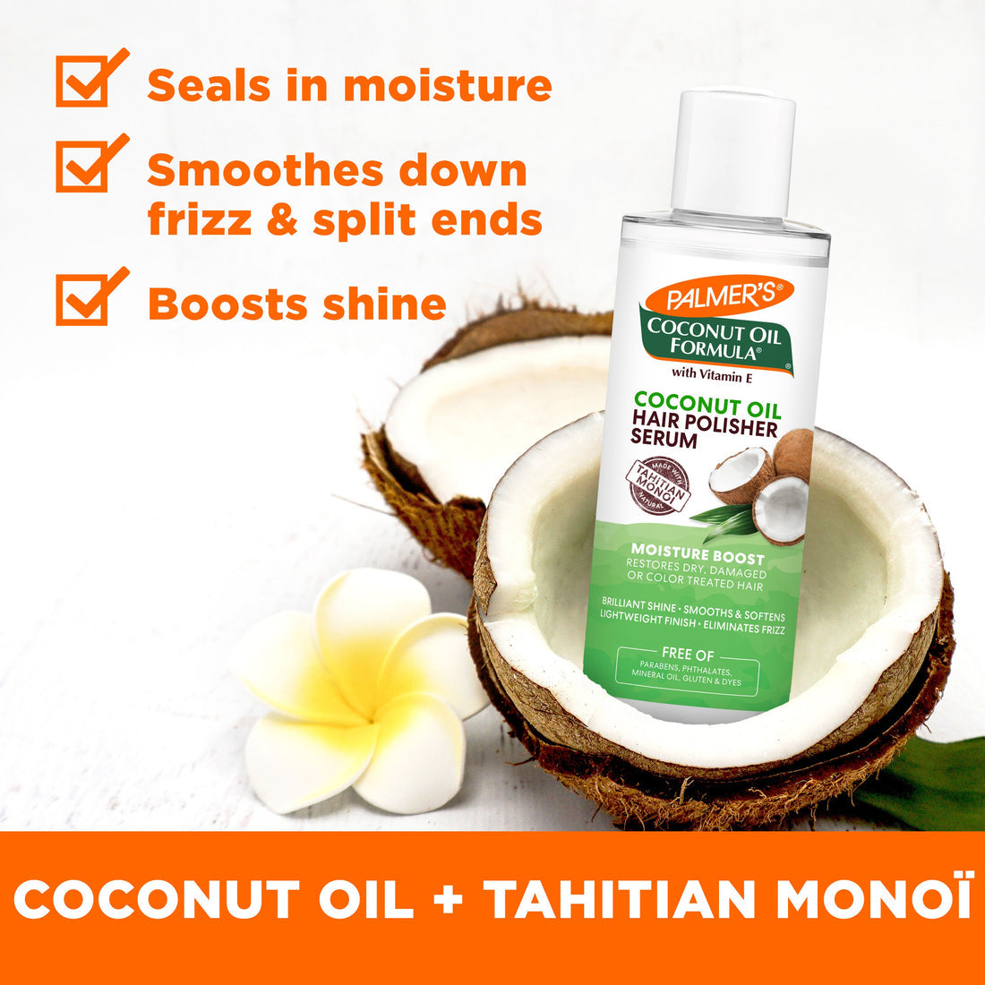 Palmer's Coconut Oil Formula Hair Polisher Serum For Moisture Boost Restores Dry, Damaged & Color Treated Hairs