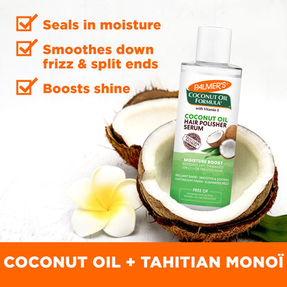 Palmer's Coconut Oil Formula Hair Polisher Serum For Moisture Boost Restores Dry, Damaged & Color Treated Hairs