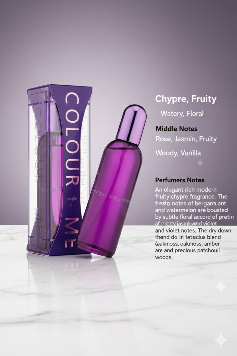 Colour Me Purple Eau de Parfum for Women & Men 100ml – Elegant Fruity Chypre Fragrance