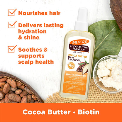 Palmer's Cocoa Butter Formula Biotin Hair & Scalp Oil For Fragile, Breakage Prone Hair For Optimal Length 150ml